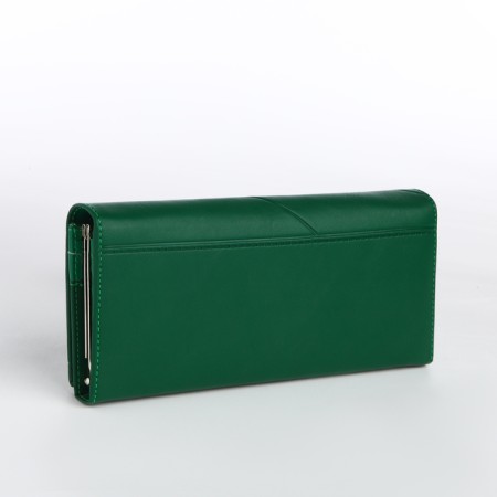 Women's wallet on magnet, green color-1