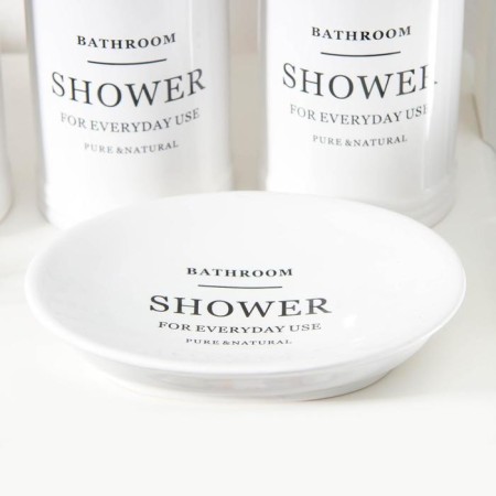 A set of accessories for the bathroom "Loft", 4 items (soap dish, soap dispenser 440 ml, 2 cups 320 ml), white color-1