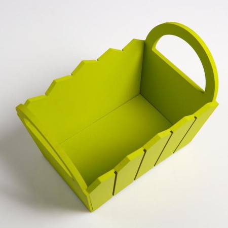 Kashpo wooden 25 × 16 × 17 cm "Maria", side pens, MDF, pistachio-3