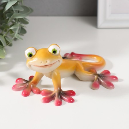Polystone souvenir "Yellow-red hexcon" 13x10.5x6 cm