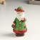Polystone souvenir "Santa Claus in a green fur coat and cap, with a bag" 5x6x13 cm