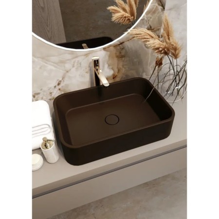 Haller shell Treia Floreshta, 560x380 mm, rectangular, Truffle color-1