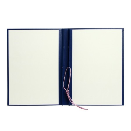 A4 course folder, boumvinyl, scallops/cassation, without paper, blue color (capacity up to 300 sheets)-3