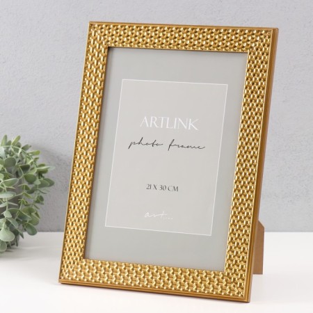 Photo frame Plastic "Grace" 21x30 cm, gold (plastic screen)-1