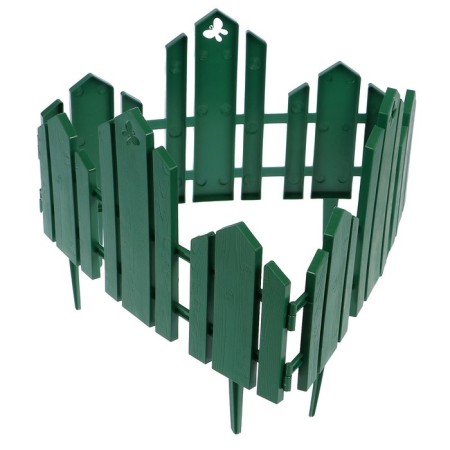 Decorative fence, 25 × 170 cm, 5 sections, plastic, green, "wonderful garden"-8