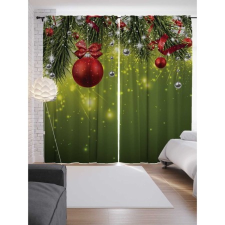 Photostes "Sparkling New Year tree", Saten, size 145x265 cm, 2 pcs