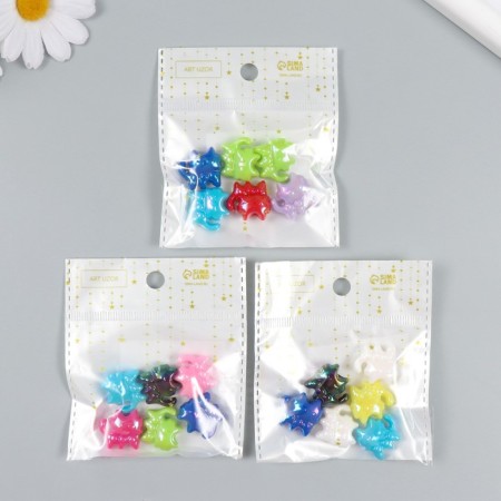 Busina for creativity plastic "Kitty with a bow, glossy mother -of -pearl" mix 1.8x1.9x1 cm-4