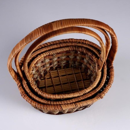 A set of baskets, 3 pcs, 31 × 26 × 12/37, 26 × 22 × 11/34, 23 × 18 × 9/30 cm, rotang-6