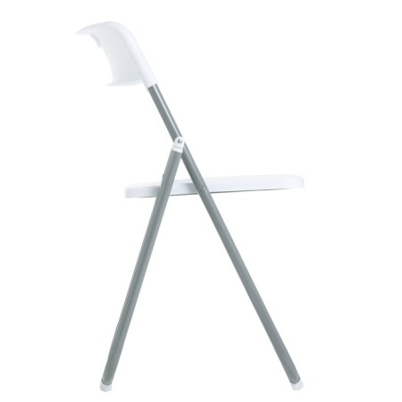 Folding chair on a metal frame, white-2