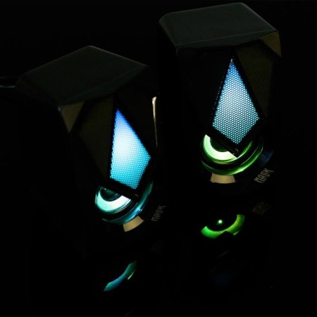 Computer speakers 2.0 Qumo Mask AS004, 2x5 W, USB, RGB backlight, black-10