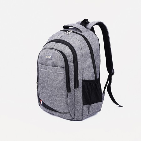 A backpack with a zipper, 2 external pockets, color gray color-2