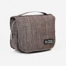 Velcro cosmetic bag, with hook, brown color