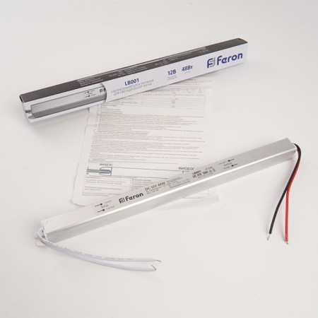 Electronic transformer for 12 W LED tape, Feron, LB001, 4A, 48 W-3