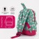Baby backpack on a zipper, an external pocket, a reflective strip, turquoise color/pink color