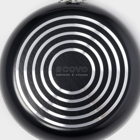 Consul pan, d = 22 cm, glass cover, anti -stick coating, black color-6
