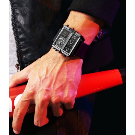 Electronic watches, d-4.1 cm, alarm clock, calendar, waterproof, black-2