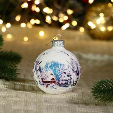 Ball "Snow Winter 2", 65 mm., In gift packaging