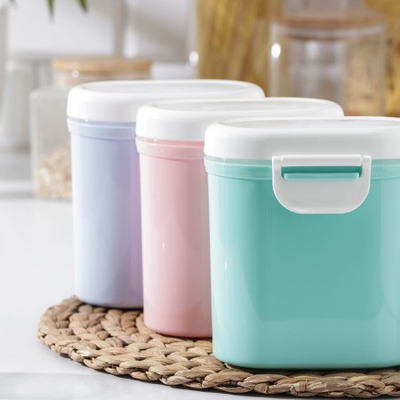 Plastic jar for bulk products "pleasure", oval, with a spoon, 13.5 × 9.5 × 14 cm, color mix-4