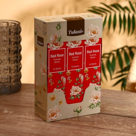 Incense "tulasi" 15 fragrances red rose-1