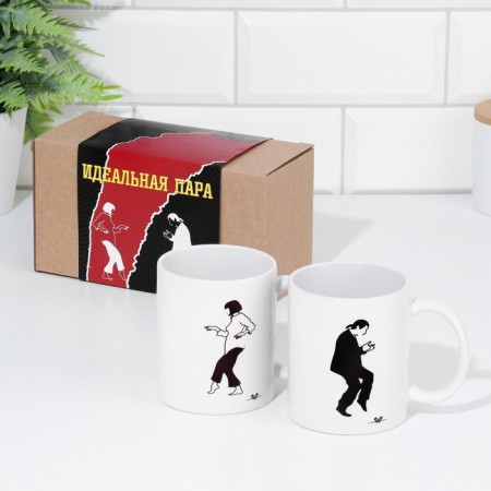 A set of mugs for two, sublimation "perfect pair", 2 circles, 320 ml