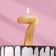 Candle in the Cake "Fine", number "7", gold metallic, 6.5 cm