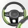 SkyWay braid, leather, size m, black, with green inserts, S01102361