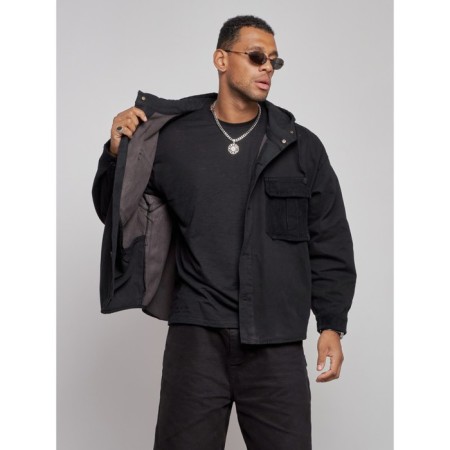 Jeaning jacket men's, size 48, black color-7