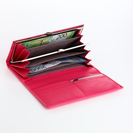 Women's wallet on magnets, pink color-3