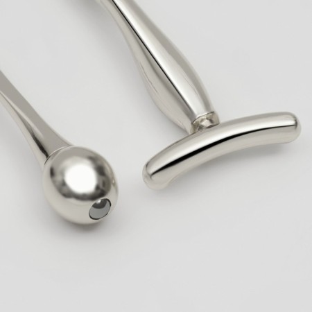 Massagers for the face and neckline, set - 2 pcs, silver color-8