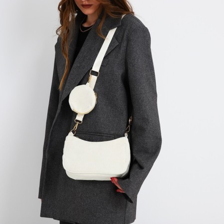 Bag Women's Baget with a zipper, milk color-8
