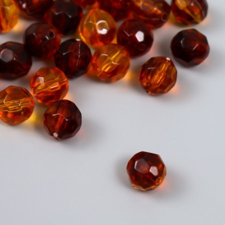 A set of plastic beads "Astra" 10 mm, 20 g, amber
