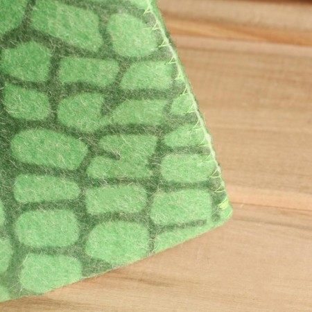 Bath cap "Dragon with a comb" felt green-3