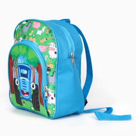 Backpack of a textile ditch with a pocket 30*25*9cm, Blue Tractor-5