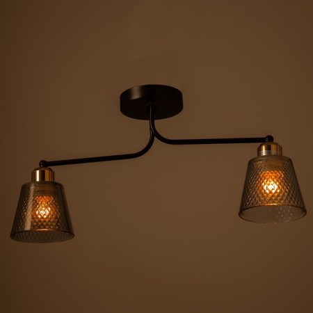 Adele chandelier 2x40W E27 Black/gold 45x12x25cm-2