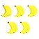 Decor Silicon "Banans" set of 5 pcs., Size 1 pc. - 3 × 3.7 × 0.3 cm, glue pads