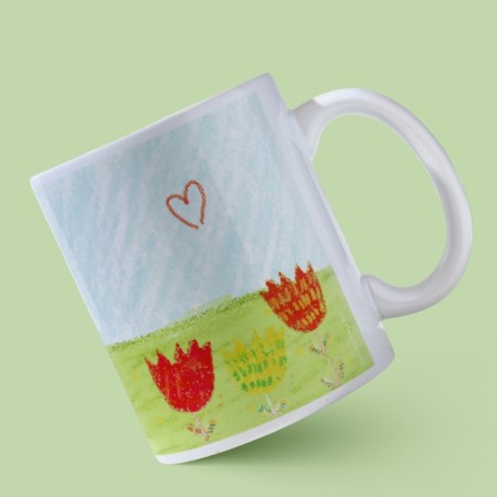 Ceramic mug "My mother", 320 ml, blue color-2