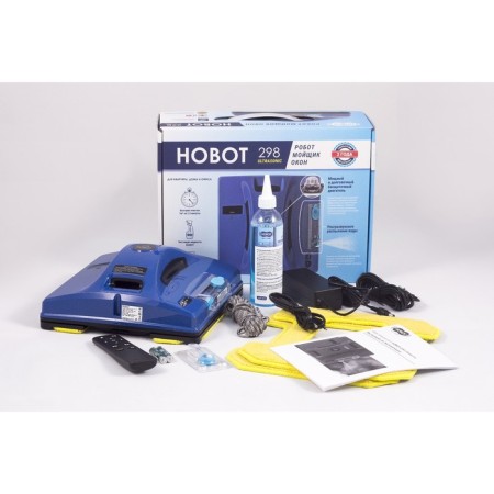 Робот-стеклоочиститель HOBOT-298 Ultrasonic, 72 Вт, 2.4 мин/м2, от АКБ, сиинй-1
