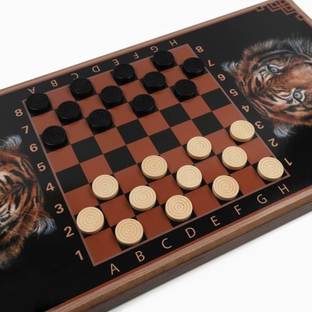 Wooden backgammon large, board game "Tiger", 60 x 60 cm, with checkers-2