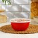 A set of bowls with a grenade lid, 3 pcs: 1 l, 2 l, 3 l, red color