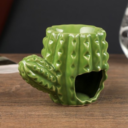 Aroma lamp ceramics "Cactus with a butterfly" mix 9x11x7 cm-8