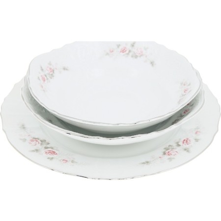 Dining set 6/24 Bernadotte, decor “Pale roses, platinum layout”, 24 items-12