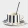 Tea couple "Lines", 220 ml, with a spoon, a saucer d = 15 cm, a mug 9.5 × 7.5 × 7 cm, ceramics