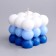 Figure Aromatic candle "Babb cube", 6 cm, white-blue, coconut