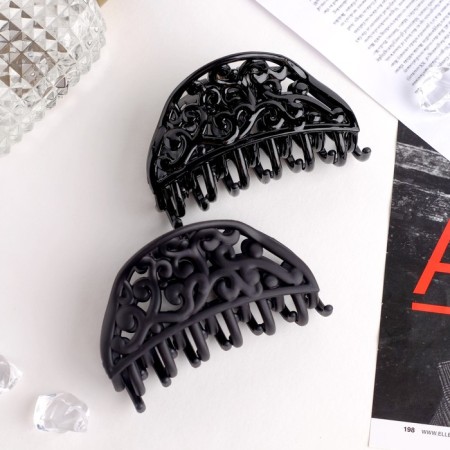Hair crab "Black velvet" monogram, 8 cm, mix-1