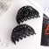Hair crab "Black velvet" monogram, 8 cm, mix