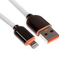 Lightning cable - USB, 6 A, PVC braid, 1 meter, white