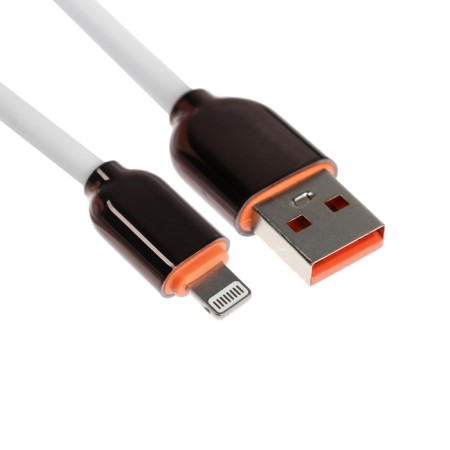 Lightning cable - USB, 6 A, PVC braid, 1 meter, white