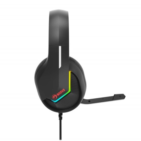 Marvo H8618 BK headphones, game, full -size, microphone, USB, 2 m, RGB, black-5