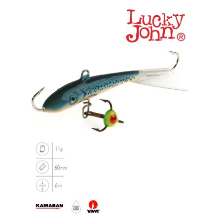 Balancir Lucky John Fin 4 + tee, 6 cm, color 53 blister