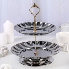 2-tier dish, d = 18/22 cm, silver color